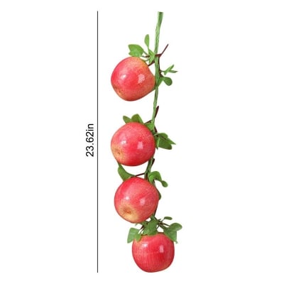Picture of 4 apple Artificial Fruit Hanging Strings, Fake Apple Bunch Lifelike Fruit Photography Props for Home Kitchen Hanging Ornaments house shop Decoration (Red)