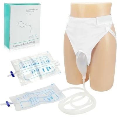 Picture of Wearable Men's Urinal, Portable Urinals for Men, Reusable Male Urine Bag, External Catheter for Men, Elderly Urinal with Urine Catheter Bags 