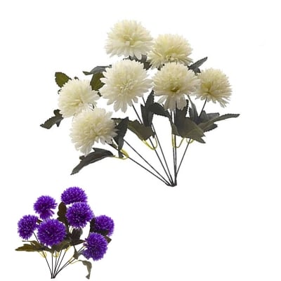 Picture of Artificial Chrysanthemum Ball Flowers flowers,  sticks Faux Mums Fake Silk Flowers for Bridal Wedding Centerpieces Arrangements Party Home Garden DIY Decor, multicolor (Multicolor)
