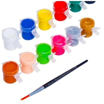 Picture of Poster color Tempera Colours 12 Shades with Free Brush Doms Tempura Color 12 Pcs (Multicolor)