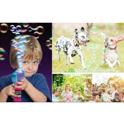Picture of Electric Bubble toy machine Automatic Bubble Machine Bubble Blaster for Kids Extra Refill Bottle ( random color random design) (Multicolor)
