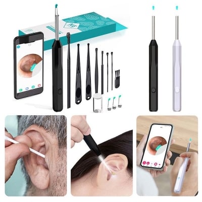 Picture of Wireless Visual Ear Wax Removal Smart Visual Ear Cleaner With Camera Endoscope 1296P Luminous Otoscope Ear Cleaning Tool


Wireless Visual Earpick 