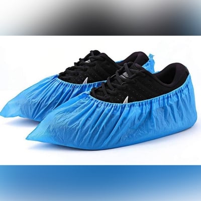 Picture of 20 pcs Over shoes Boot Shoe Covers disposable shoe protector Overshoes (Light blue,Int: One size)