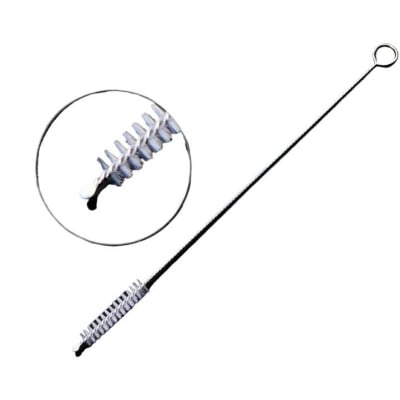 Picture of 2 Piece Drinking Straw Cleaning Brush Flexible Cleaning Brush for Straws Nylon Head Milk Bottle Cup Straw Glass Tube Cleaner Cleaning Tool Brushes (Silver)