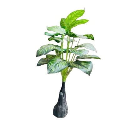 Picture of Artificial Plant Philodendron Tropical Caladium Plant for Indoor and Outdoor, Home, Shop, Office, Restaurant Decoration Dark Green 30 Inch (Green)
