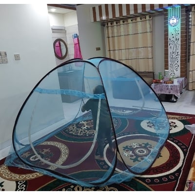 Picture of Double Bed Size Smart Automatic Mosquito net Self standing (Blue)