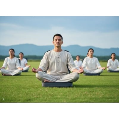 Picture of Folding Beach Chair Portable Seat Low Beach Chair Floor Chair, Meditation Chair, Adjustable Floor Chair, Portable Folding Chair, Reading & Relax Chair (Multicolor)