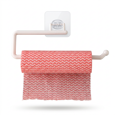 Picture of Kitchen Tissue Holder Hanging Toilet Roll Paper Towel Holder Rack Kitchen Bathroom Cabinet Door Hook Holder (White)