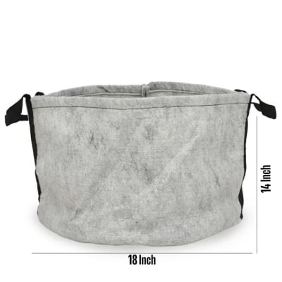 Picture of Planting Bag Felt Cloth Folding Zipper Seedling Flowerpot Home Balcony Garden Grow Bag Air Pruning Geo Fabric Grow Bags (Grey)