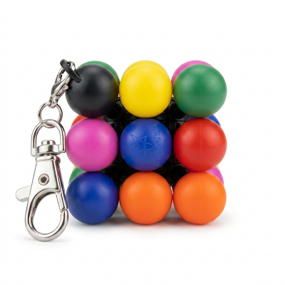 Picture of Mini ball Keychain Speed Cube, Promotional Magic Cube with Key Chain One-Player Games, Twisty Puzzle, Brain Teasers Safe round ball cube 