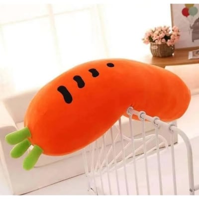 Picture of Decoration Carrot Shaped Soft Stuffed Toy Huggable Long Pillow (Orange)