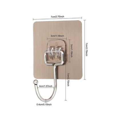 Picture of 5 Pcs Adhesive Hooks Heavy Duty - Strong Wall Hooks 44 lb/ 20 kg(Max) for Bathroom - Self Adhesive Hook Clear for Kitchen Home and Office (Multicolor)