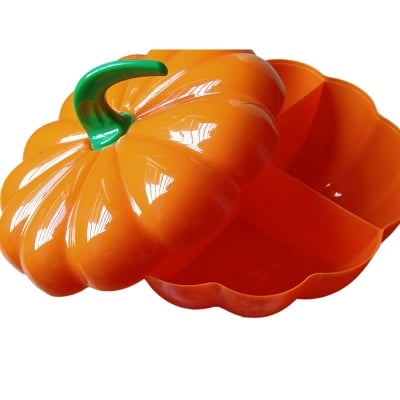 Picture of Jewelry Organizer case Cute Pumpkin Shaped, Cute Ring Bearer Case Earring Ring Necklace Jewelry Storage Case Anniversary Wedding Valentine’s Day 4 Compartments Creative Thanksgiving Decor (Orange)
