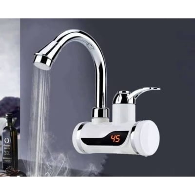 Picture of Instant Thankless Digital Electric Hot Water Tap for any wall Mount with led Display (Silver)