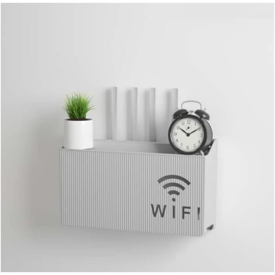 Picture of Wall Mounted Storage Box, Wireless WiFi TV Set-top Box, Router Shelf, No Drilling Design,  (Multicolor)