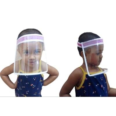 Picture of Children Hat Anti Droplets Cover Full Face Protective Back to School Face Shields Reusable Protection Face Cover Elastic Comfort Sponge (Blue,4-5 yrs)