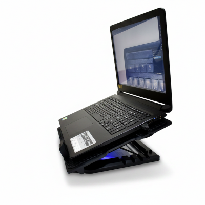 Picture of Cooling Pad Gaming Laptop Cooler, Portable Ultra-Slim Silent Laptop Notebook Cooling Pad, USB Powered Silent With 4 Fans, with LED Quiet Slim, Light Weight Cooler Laptop Cooling Pad Stand height adjustments Laptop table (Black,140mm)