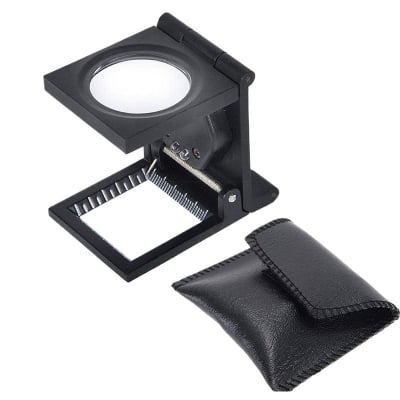 Picture of Linen Test Three Folding Counting Magnifiers With Scale Textile Jewelry Collection Repair (Black)
