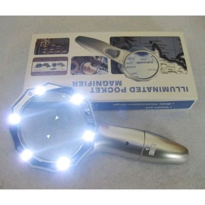 Picture of Illuminated Magnifying Glass LED Folding Stand (Black)