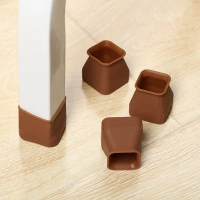 Picture of 4pcs Chair Feet Caps Bottom Non- Floor Protectors for Hardwood Tile Laminate Furniture Foot Pads for Home Office Restaurant Use (Brown)