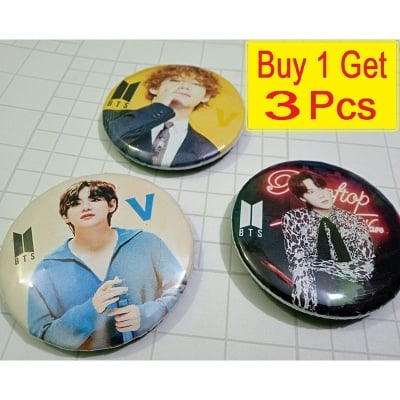 Picture of BTS – K-Pop Inspired Bag Badge 3টি  BTS ব্যাজ ব্যাগ ফ্যাশন বুক ব্যাজ জন্য Kpop ব্যাজ (Multicolor)