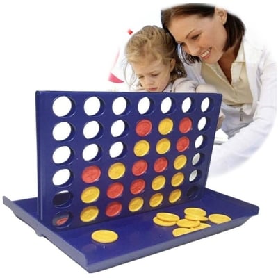 Picture of Classic Family Game Toy Large Connect 4 In A Line Board Game Children's Educational Toys Foldable Kids Children Line Up Row Board Puzzle Toys (Multicolor)