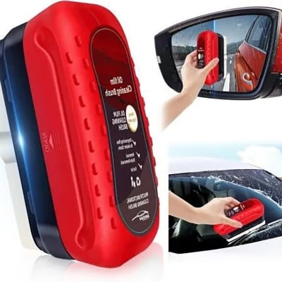 Picture of Car Windshield Glass Oil Film Remover, Car Glass Oil Film Cleaner, Rain and Fog Oil Film, Car Cleaning Brush for Car and Home 