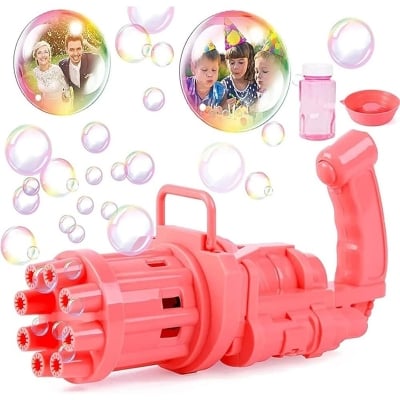 Picture of New Gatling Bubble Machine Outdoor Toys for Boys and Girls (Color AS PER Availability) 3*AA Batteries Required (NOT Included) Electric Bubble toy machine Automatic Bubble Machine Bubble Blaster for Kids (Multicolor)