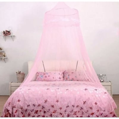 Picture of Portable Polyester Mosquito Net with Stand for Single Bed, High-Quality Portable Bed Net, 3.5'x7 - Easy to Set Up and Carry Lazy Adult Mosquito Net (Ceiling single Bed)