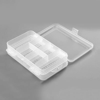 Picture of Transparent Plastic Jewelry Organizer Box Multi Compartments for Women's Fashion Jewellery Storage  for Jewellery, Hair Pins, Medicines, Box with Partitions/Sections, (Duel side Clear box)