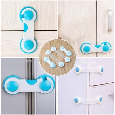 Picture of Refrigerator Lock Safety Fridge Freezer Door Lock Multi-function Safety Locks Children Security Protector 1 Pcs. (Blue 1 Pcs)