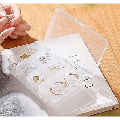 Picture of Components Storage Parts Box 16 Slots Multi Functional Transparent Plastic Storage Box Case Grid Slots Compartments For Jewelry Parts & Electronic Parts Storage (Double part)