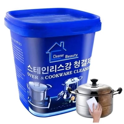 Picture of Stainless Steel Cleaning Paste, Stainless Steel Cleaning Paste Remove Stains Multi-purpose Cleaner, Oven Cookware Cleaner, Powerful Stove Cleaner, Polish Removes Stains Cleaner (500g) (Dish washer paste)