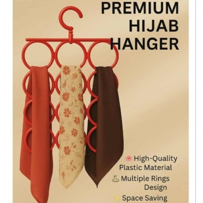 Picture of 12 hole Moving Hijab Hanger multicolor Plastic Space-Saving Scarf Organizer, Hanger Scarf for Hijab Organizer, Classic Lifestyle for Belt, Tie or Accessories for Men (Plastic Hijab hanger)