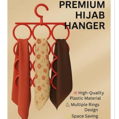 Picture of Pants Towel Scarf Hangers Space Saver Storage 5 Layer Metal cloth rack (Plastic1Hijab hanger)