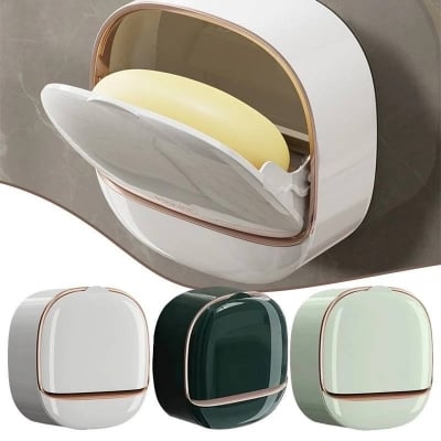 Picture of Adhesive Soap Dish Holder 1 pcs for Shower Bathroom Kitchen No Drilling Stainless Steel Soap case Size:12*5*12cm (Multicolor)