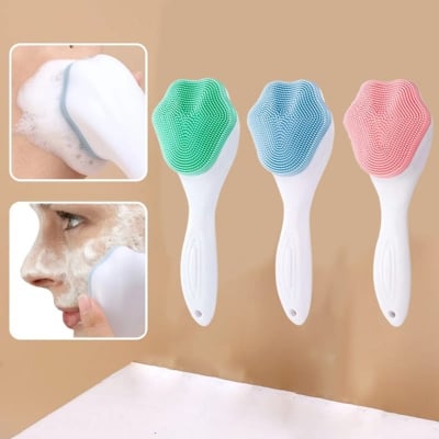Picture of 1pcs Silicone Long Handle Facial Cleansing Brush - Deep Pore Cleansing, Oil Removal, Exfoliating & Tool with Ergonomic Grip 