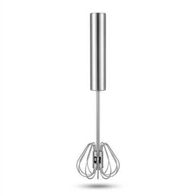 Picture of Automatic Egg Whisk Beater - Stainless Steel Wire Whisk Hand Push Blender Mixer (Silver)