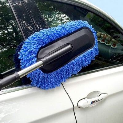 Picture of Car Wash Brush - Professional cleaning set with long handle, adjustable telescopic tool set, for dust and effective washing Car Cleaning Brush Auto Window Duster Retractable Microfiber Stainless Steel Long Handle Dust Washable Car Washer 