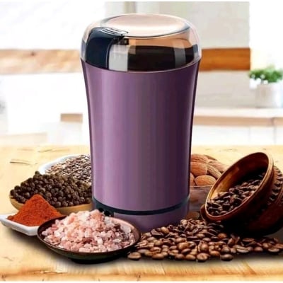 Picture of Mini Electric Coffee Grinder Coffee Grain Beans Spices Nuts Powder Mill Home Kitchen (Black)