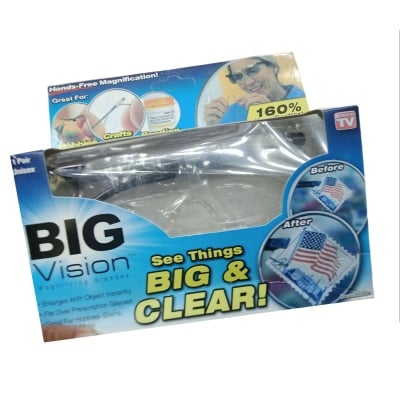 Picture of Big Vision Unisex Magnifying Glasses - Fits over Prescription Glasses Hands-free magnification glasses (One Size,Black)