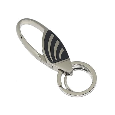 Picture of 1 pcs Silver Hook Keychain/Keyring With Double Rings Assorted Colors 