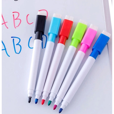 Picture of 4 Pcs Whiteboard Markers for Classroom Dry Erase with Built-in Eraser and Drawing Pen for Kids and Students mix color (Multicolor)