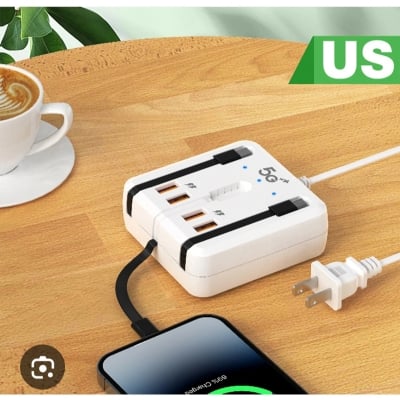 Picture of Multifunction Power Strip 120W USB Type C Charger Fast Charging 4 Ports Desktop Charger Adapter For iPhone Xiaomi Samsung Huawei
Feature:
1. Simultaneous charging: a multi-port USB charger can supply power to multiple devices at the same time. This means (White)