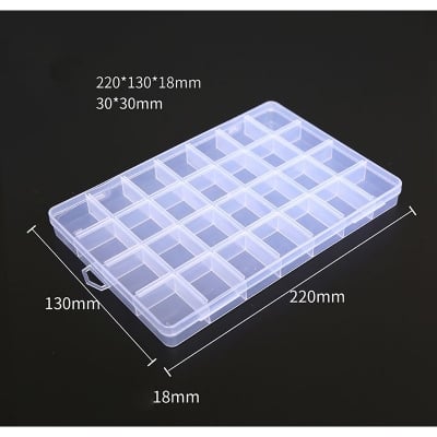 Picture of Components Storage Parts Box 16 Slots Multi Functional Transparent Plastic Storage Box Case Grid Slots Compartments For Jewelry Parts & Electronic Parts Storage (Clear box)