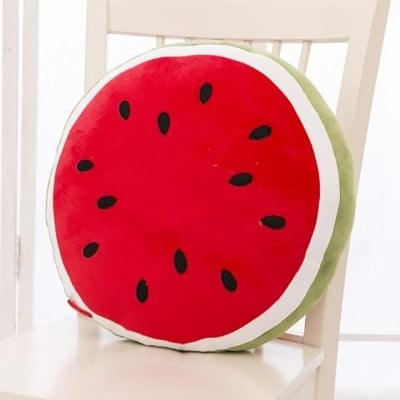 Picture of Watermelon Cushion Sofa Car Office Shop Back Pad Decoration 3D Print soft plush fruit shape Pillow 1pcs (Watermelon red)