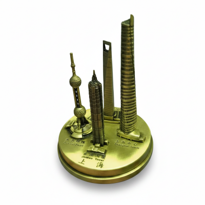 Picture of Business Oriental Pearl Tower Building Models, Home Ornaments for Office Decor(Bronze) Oriental Pearl Model (Brown)