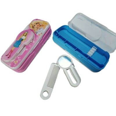 Picture of Double side Pencil Box With Mirror + Comb kids pencil cartoon plastic pencil box (Multicolor)