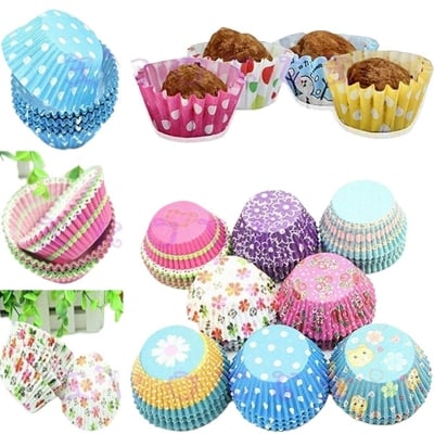 Picture of 60 Pcs Paper Baking Cupcake Liners for Muffins, Cakes, Sweets Packing Multicolour (Multicolor)