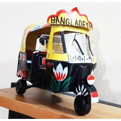 Picture of Decorative Miniature of Metal Traditional Bangladesh Taxi Showpiece (Multicolor)